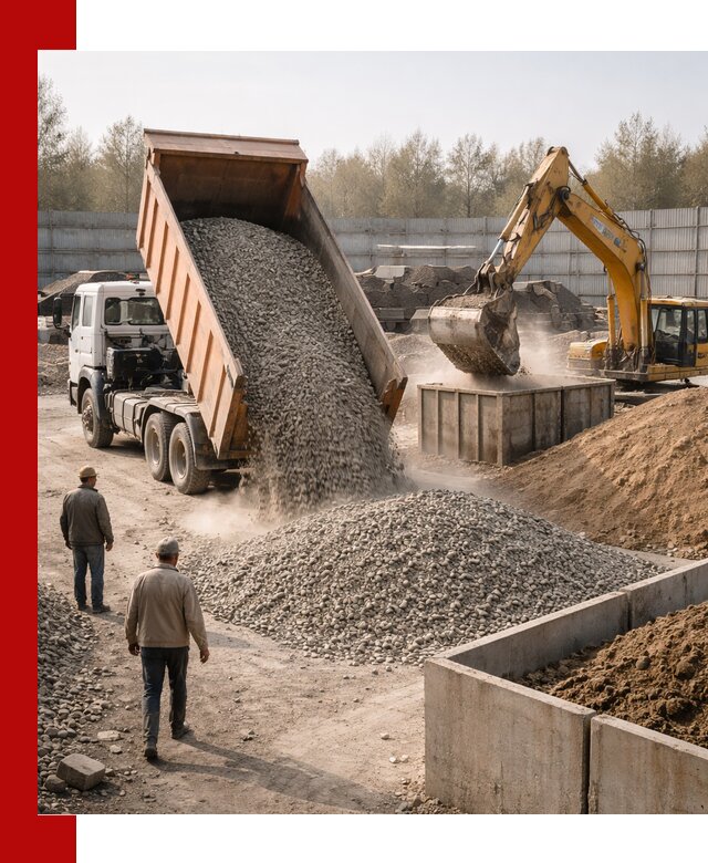 Доставка нерудных материалов с погрузкой и разгрузкой в Сургуте