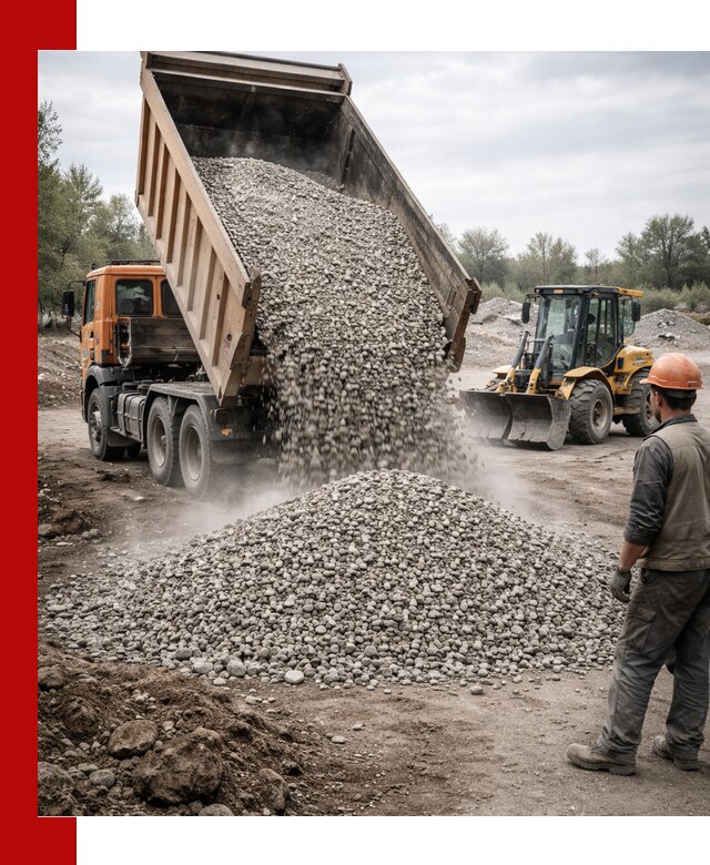 Доставка щебня в Сургуте крупными и мелкими фракциями