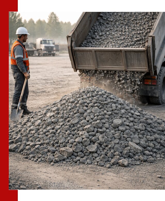 Гранитный щебень фракции 100–201 для строительства в Сургуте