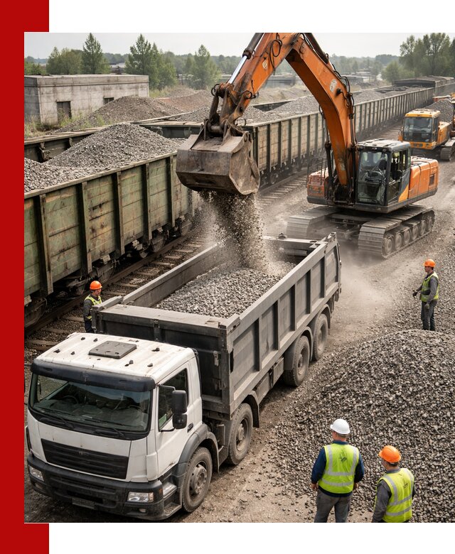 Железнодорожный щебень фракция 25–60 для поставок в Сургуте