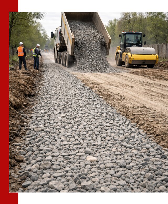 Доставка щебня для отсыпки дорог в Сургуте высокого качества