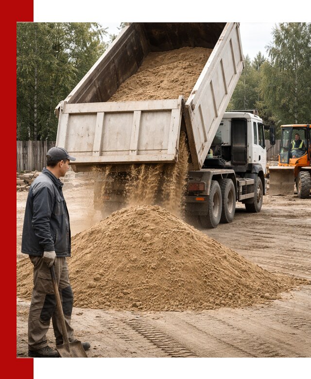 Доставка и продажа песка с разгрузкой в Сургуте