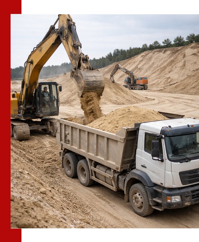 Доставка карьерного песка с самосвалами и разгрузкой в Сургуте