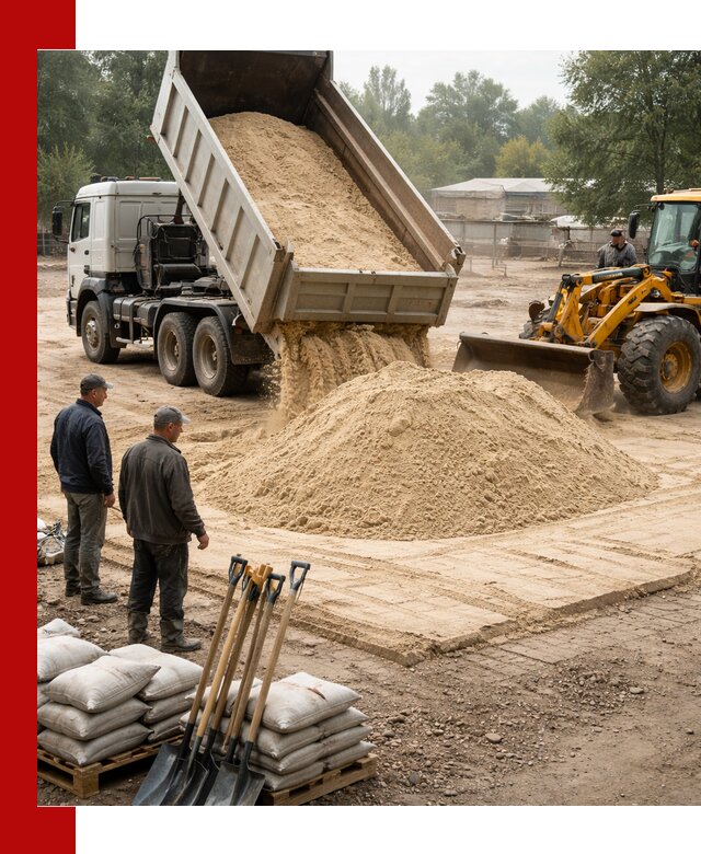 Доставка мытого песка в Сургуте с самосвалами по выгодной цене