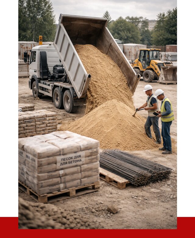 Песок для бетона в Сургуте от 2556 р. с доставкой, ПРОНЕРУДСрг