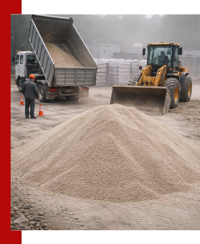 Кварцевый песок фракция 0–8 для стройработ в Сургуте