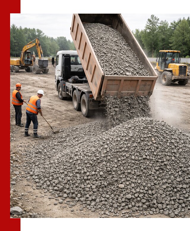 Доставка гравия фракции 40-70 в Сургуте оптом и в розницу