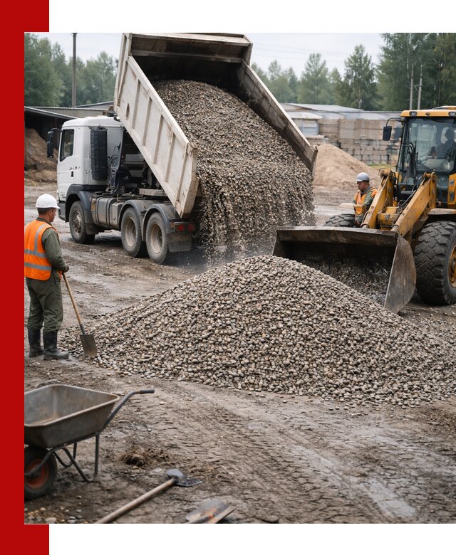 Мытый гравий с доставкой в Сургуте от карьера до участка