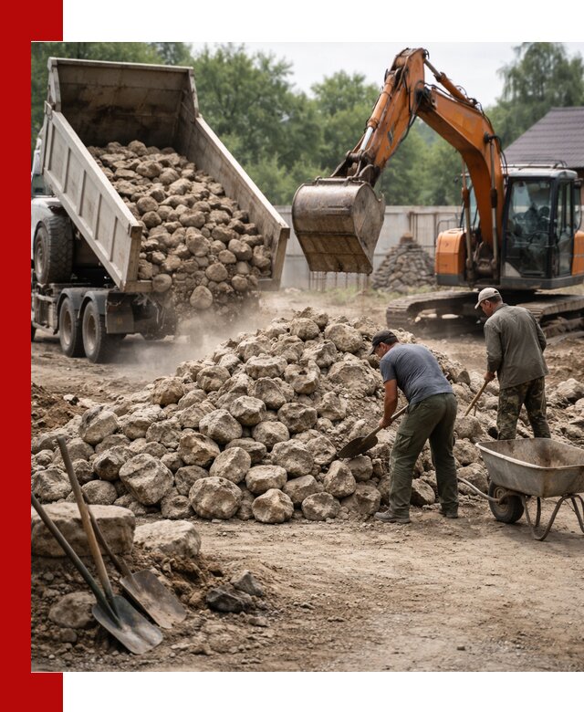 Доставка и разгрузка бутового камня в Сургуте