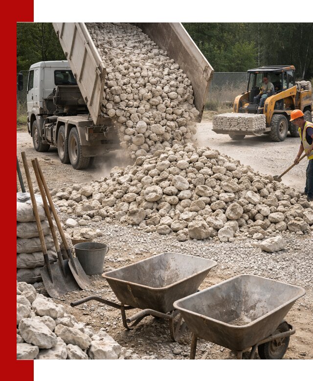 Доставка и продажа бутового известнякового камня в Сургуте