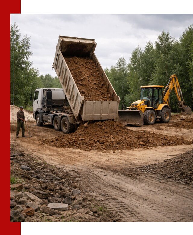 Доставка суглинка самосвалами в Сургуте подсыпка и планировка
