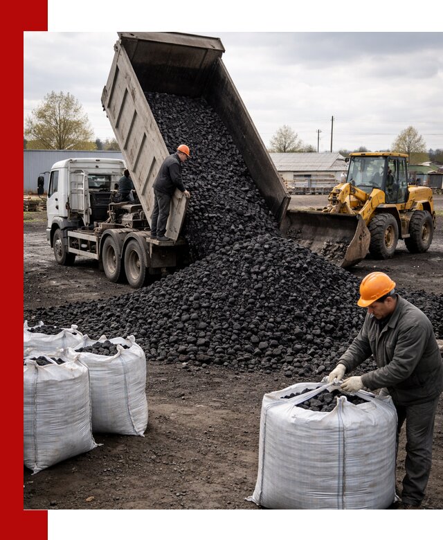 Доставка каменного угля в Сургуте оптом и в розницу